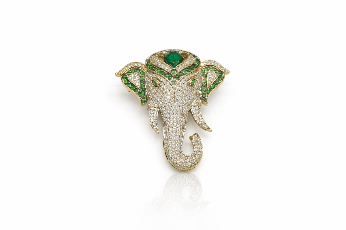 Kundan Brooch 06837 - KRISHNA'S SWETA JEWELLERY