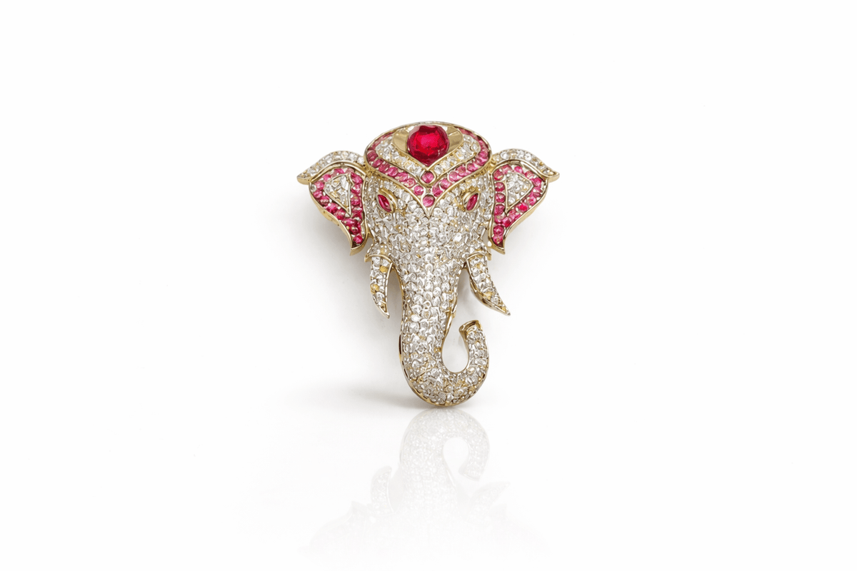 Kundan Brooch 06837 - KRISHNA'S SWETA JEWELLERY