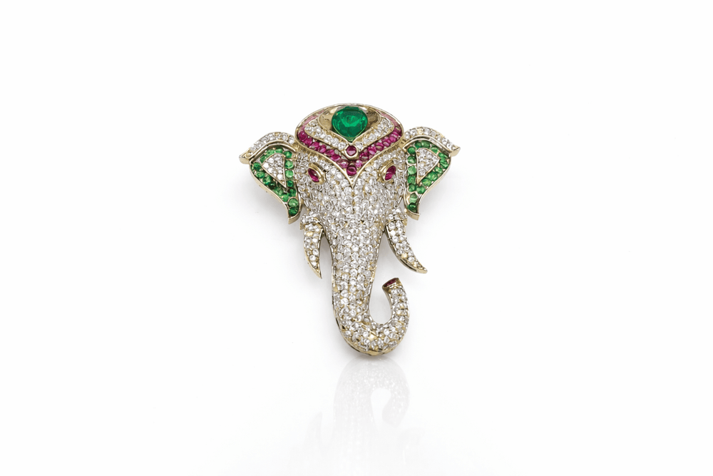 Kundan Brooch 06837 - KRISHNA'S SWETA JEWELLERY