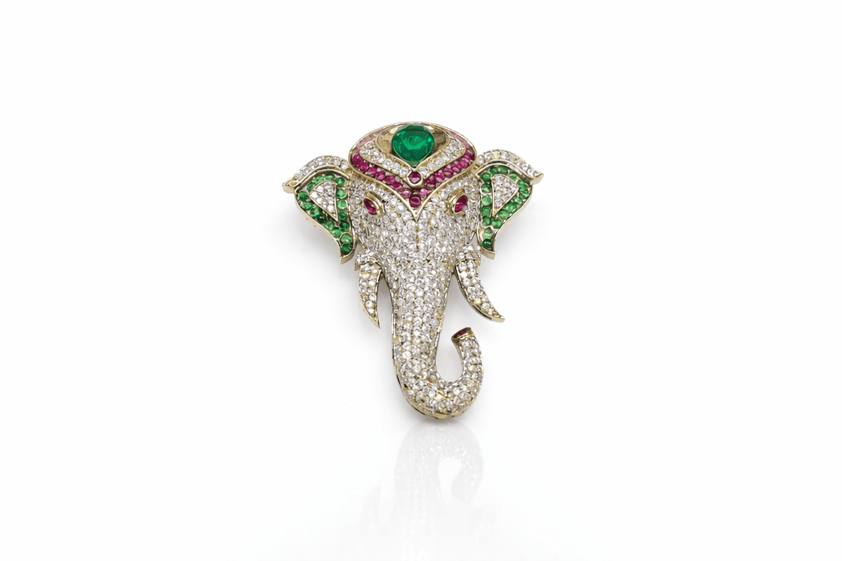 Kundan Brooch 06837 - KRISHNA'S SWETA JEWELLERY