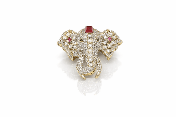 Kundan Brooch 07208 - KRISHNA'S SWETA JEWELLERY