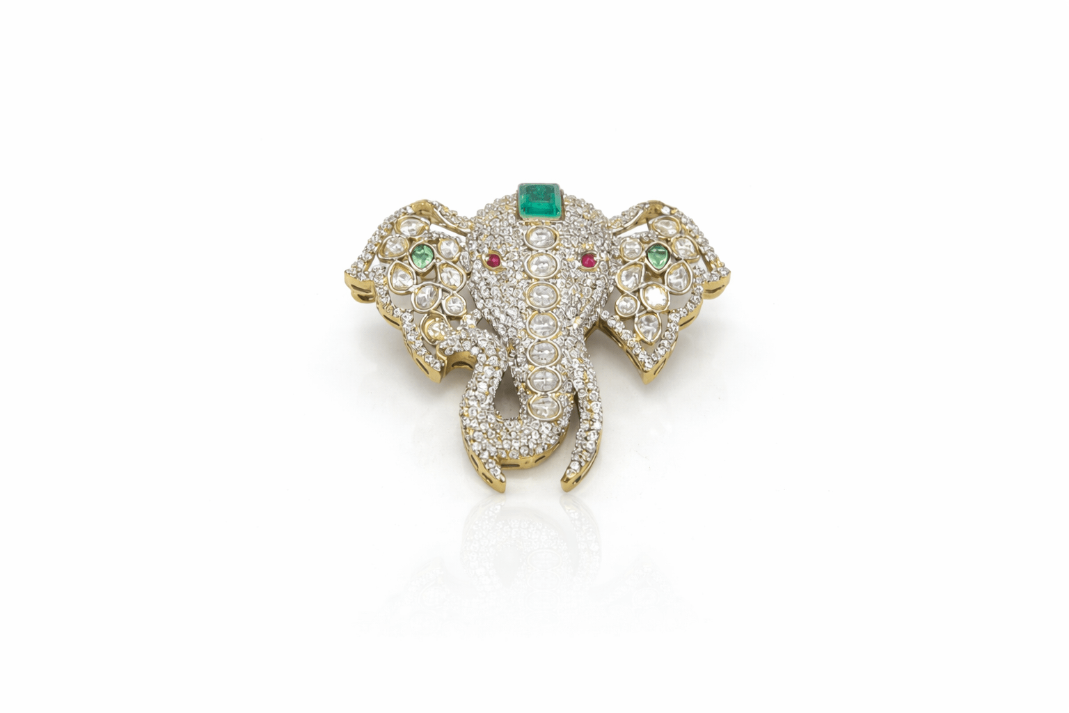 Kundan Brooch 07208 - KRISHNA'S SWETA JEWELLERY