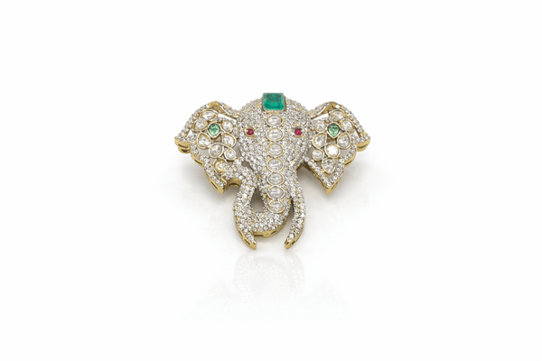 Kundan Brooch 07208 - KRISHNA'S SWETA JEWELLERY