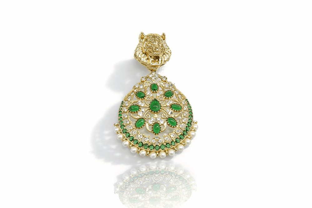 Kundan Brooch 09054 - KRISHNA'S SWETA JEWELLERY