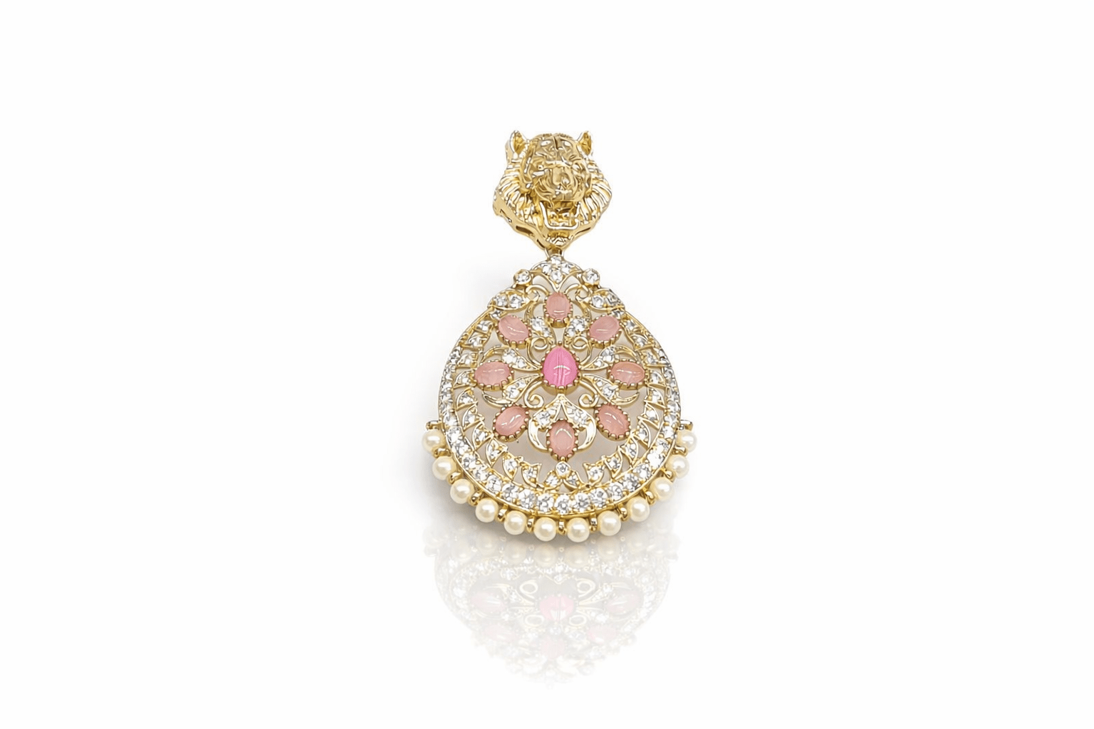 Kundan Brooch 09054 - KRISHNA'S SWETA JEWELLERY