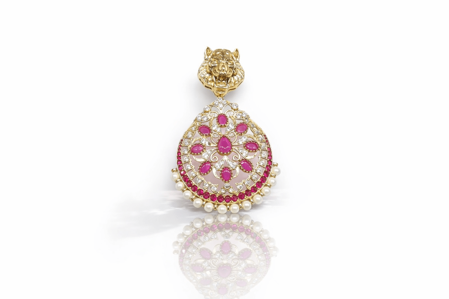 Kundan Brooch 09054 - KRISHNA'S SWETA JEWELLERY