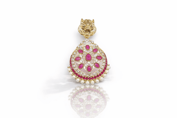 Kundan Brooch 09054 - KRISHNA'S SWETA JEWELLERY