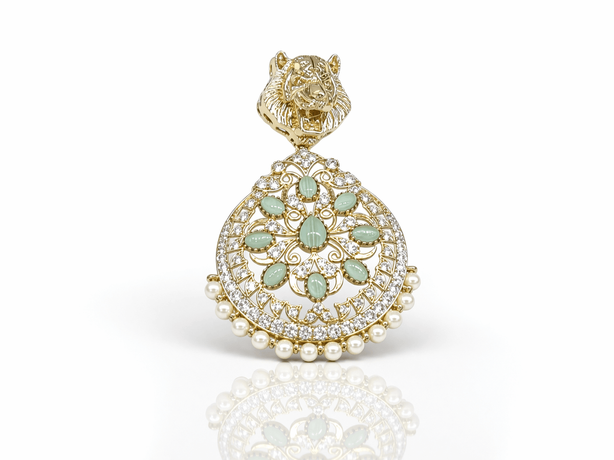 Kundan Brooch 09054 - KRISHNA'S SWETA JEWELLERY
