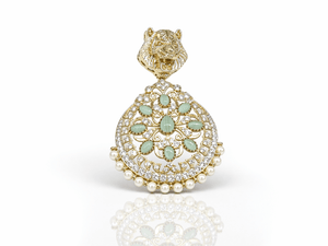 Kundan Brooch 09054 - KRISHNA'S SWETA JEWELLERY