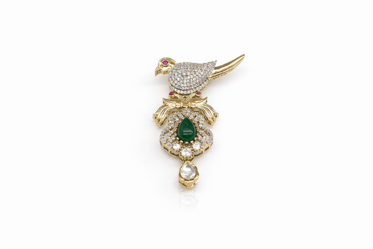 Kundan Brooch 09055 - KRISHNA'S SWETA JEWELLERY