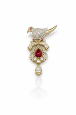 Kundan Brooch 09055 - KRISHNA'S SWETA JEWELLERY