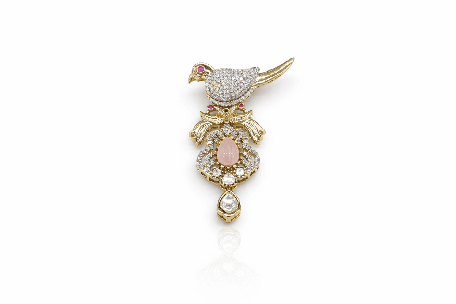 Kundan Brooch 09055 - KRISHNA'S SWETA JEWELLERY