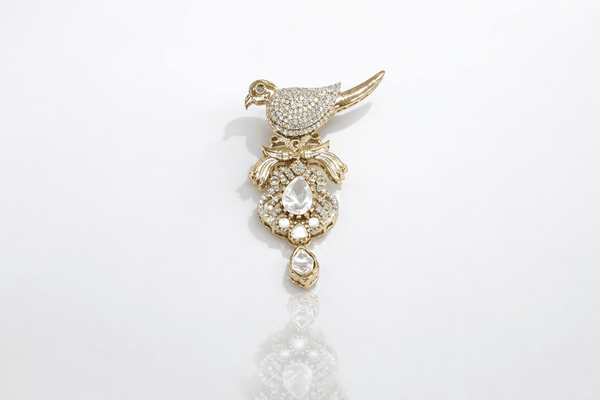 Kundan Brooch 09055 - KRISHNA'S SWETA JEWELLERY