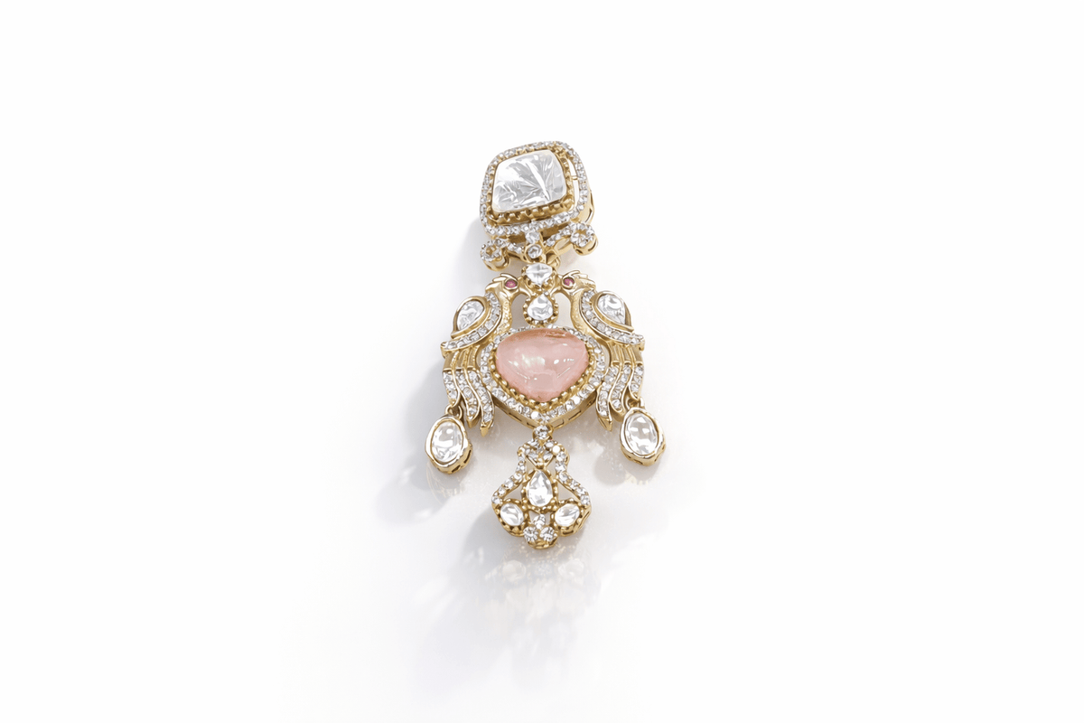 Kundan Brooch 09056 - KRISHNA'S SWETA JEWELLERY