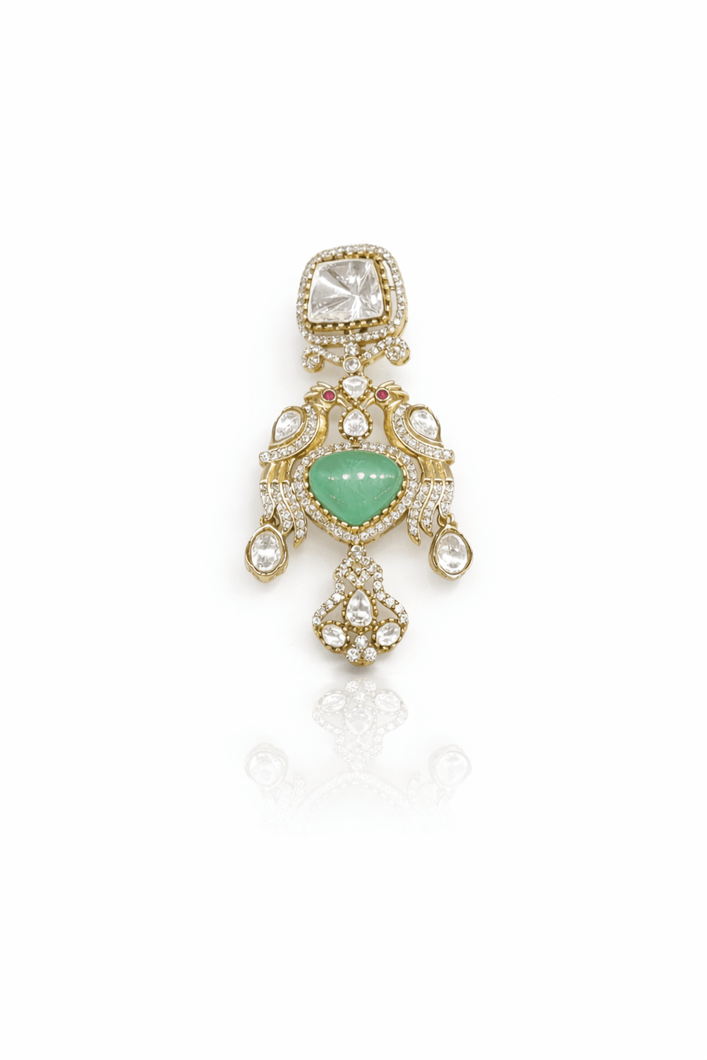 Kundan Brooch 09056 - KRISHNA'S SWETA JEWELLERY