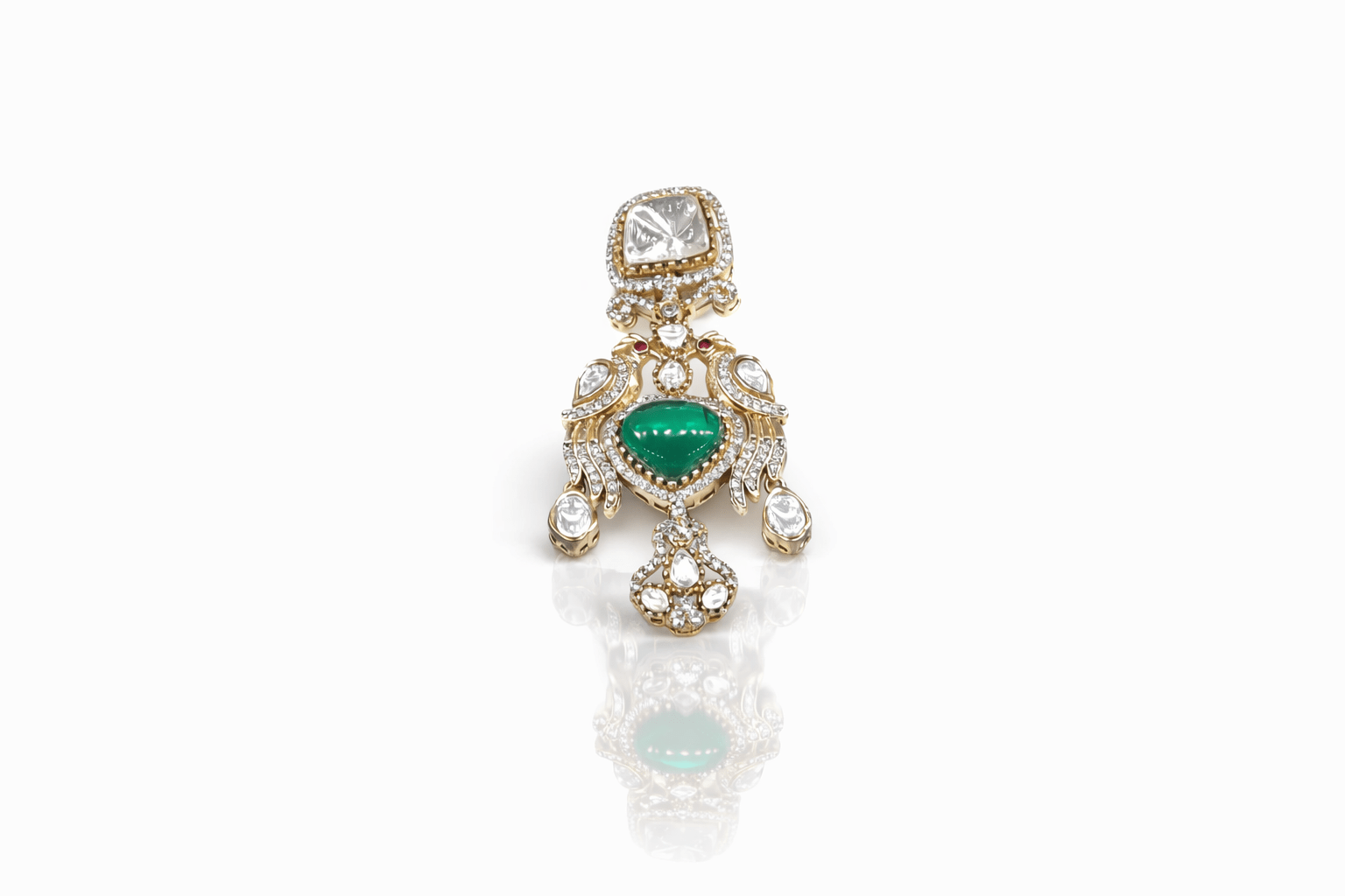 Kundan Brooch 09056 - KRISHNA'S SWETA JEWELLERY