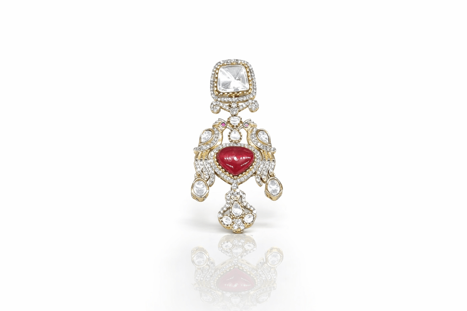 Kundan Brooch 09056 - KRISHNA'S SWETA JEWELLERY