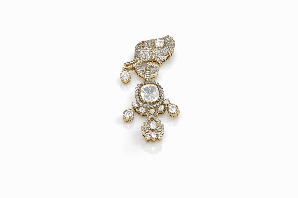 Kundan Brooch 09057 - KRISHNA'S SWETA JEWELLERY