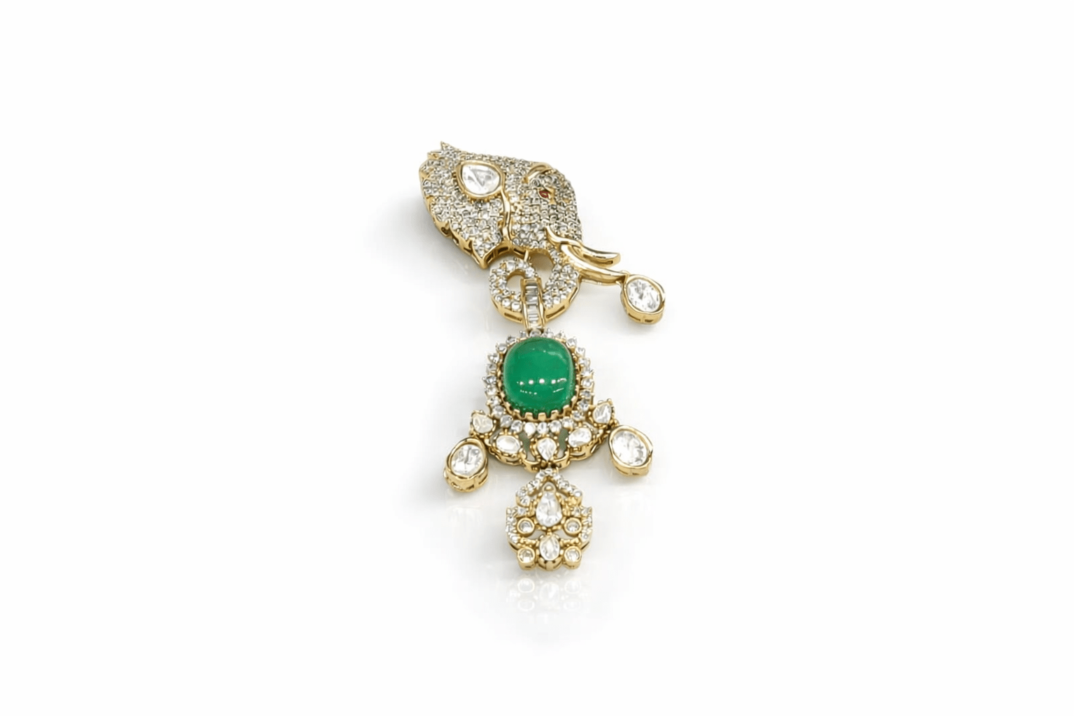Kundan Brooch 09057 - KRISHNA'S SWETA JEWELLERY