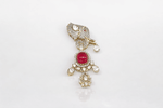 Kundan Brooch 09057 - KRISHNA'S SWETA JEWELLERY