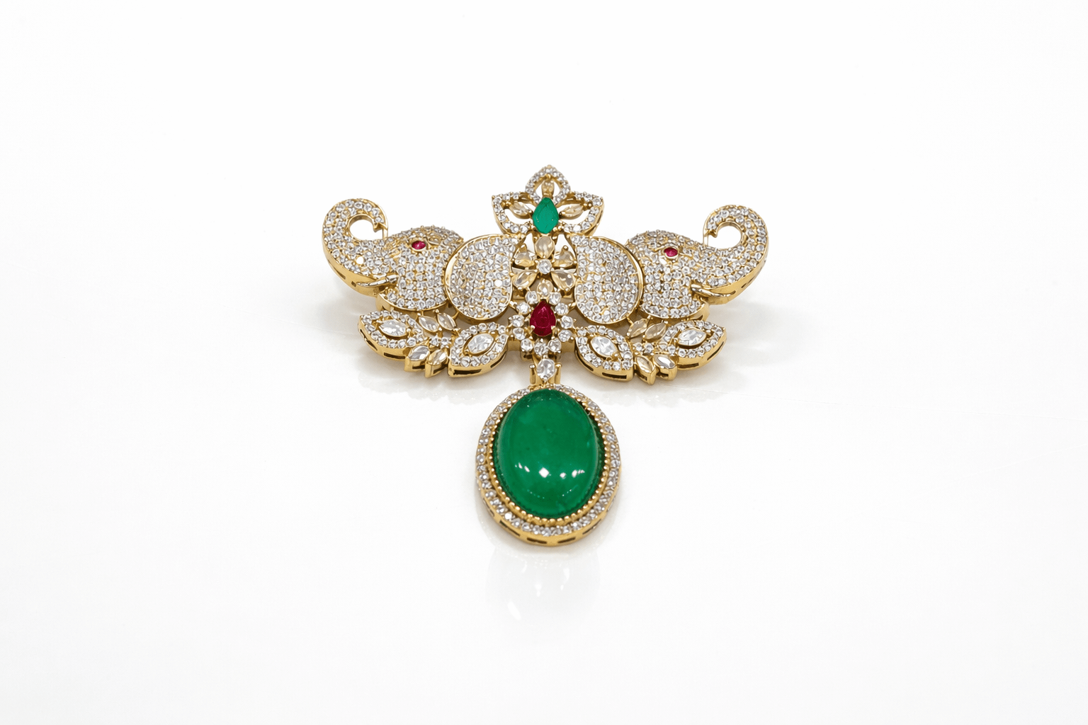 Kundan Brooch 09058 - KRISHNA'S SWETA JEWELLERY