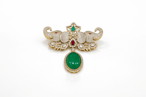 Kundan Brooch 09058 - KRISHNA'S SWETA JEWELLERY