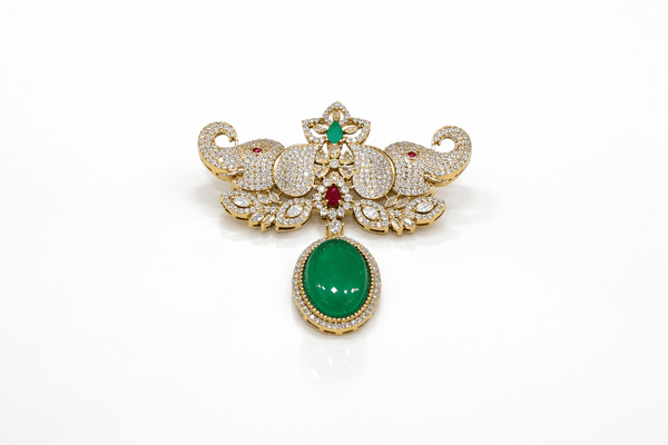 Kundan Brooch 09058 - KRISHNA'S SWETA JEWELLERY