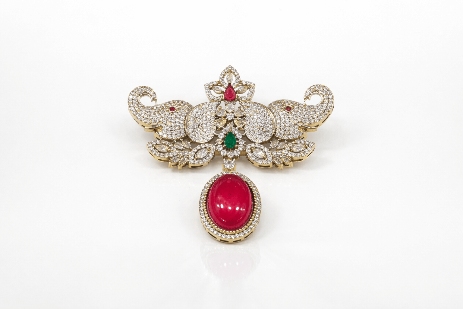 Kundan Brooch 09058 - KRISHNA'S SWETA JEWELLERY