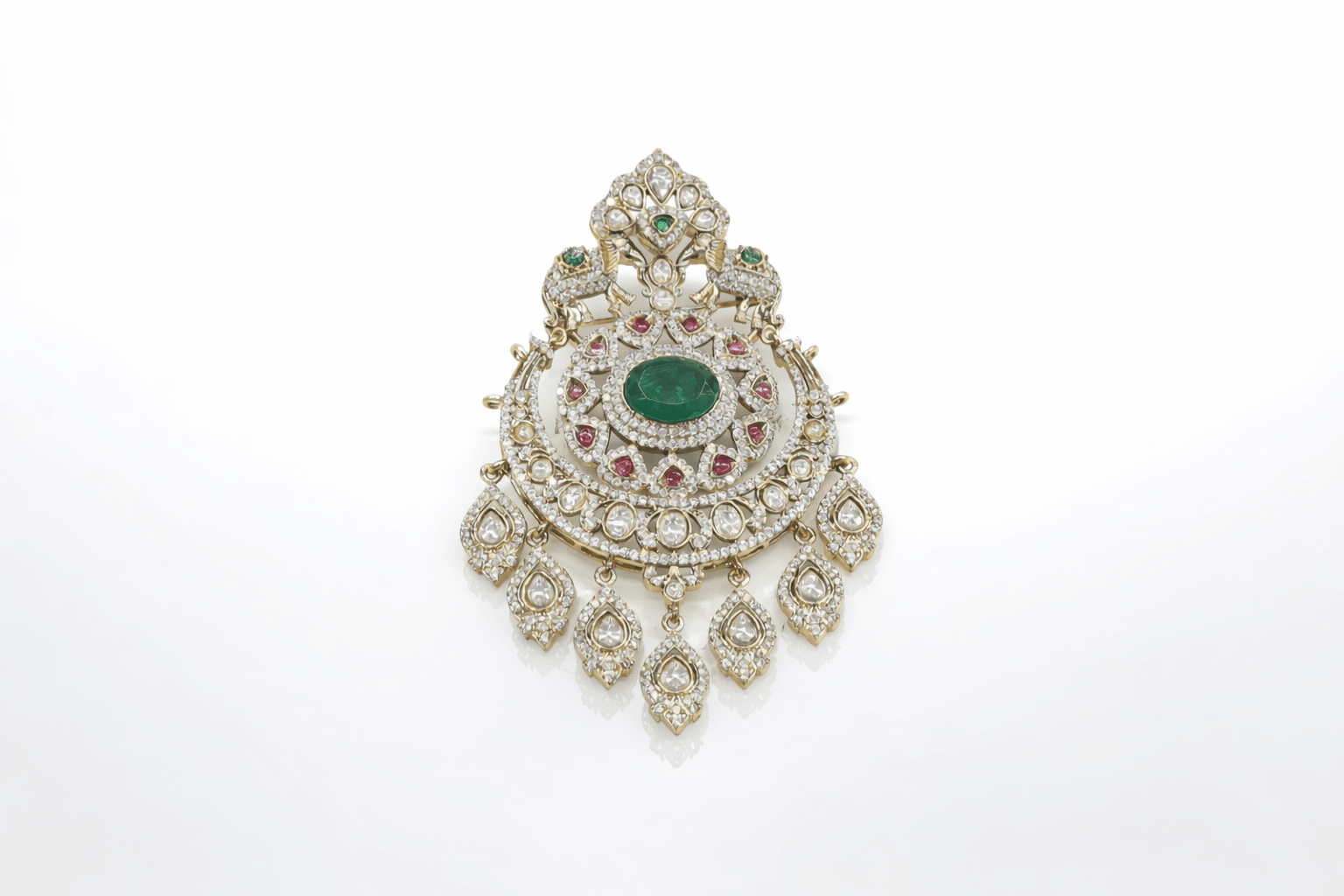 Kundan Brooch 09376 - KRISHNA'S SWETA JEWELLERY