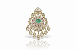 Kundan Brooch 09376 - KRISHNA'S SWETA JEWELLERY