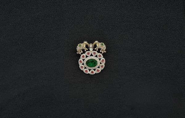 Kundan Brooch 11444 - KRISHNA'S SWETA JEWELLERY