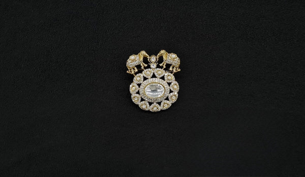 Kundan Brooch 11444 - KRISHNA'S SWETA JEWELLERY