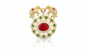 Kundan Brooch 11444 - KRISHNA'S SWETA JEWELLERY