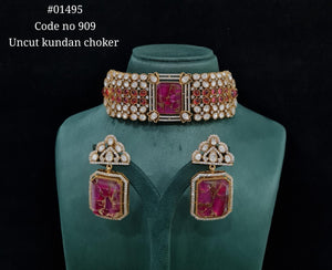 Kundan choker 01495 - KRISHNA'S SWETA JEWELLERY