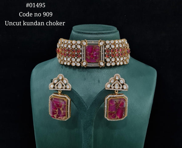 Kundan choker 01495 - KRISHNA'S SWETA JEWELLERY