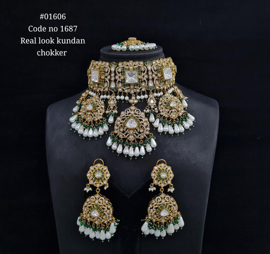 Kundan choker 01606 - KRISHNA'S SWETA JEWELLERY