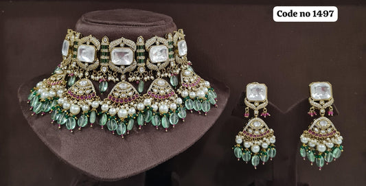 Kundan choker 01719 - KRISHNA'S SWETA JEWELLERY