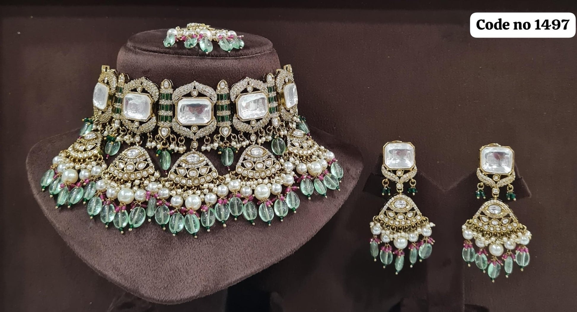 Kundan choker 01719 - KRISHNA'S SWETA JEWELLERY