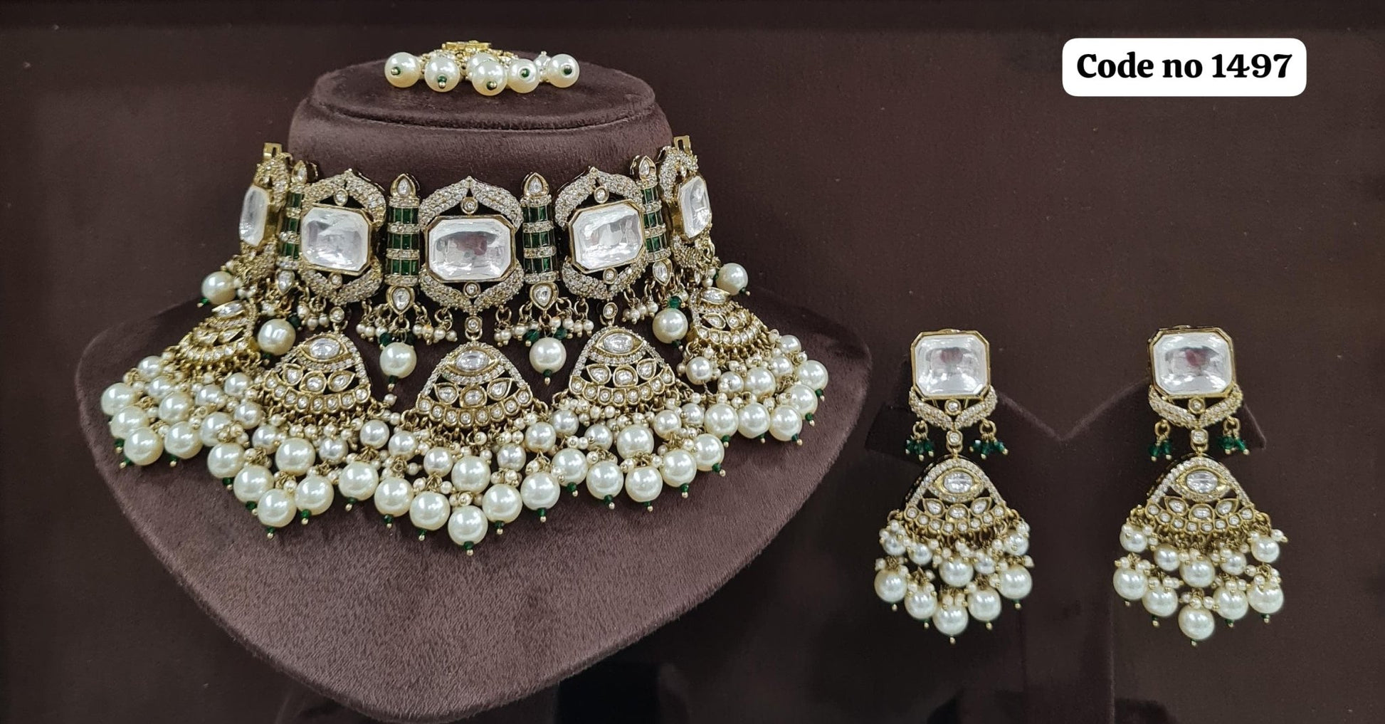 Kundan choker 01719 - KRISHNA'S SWETA JEWELLERY