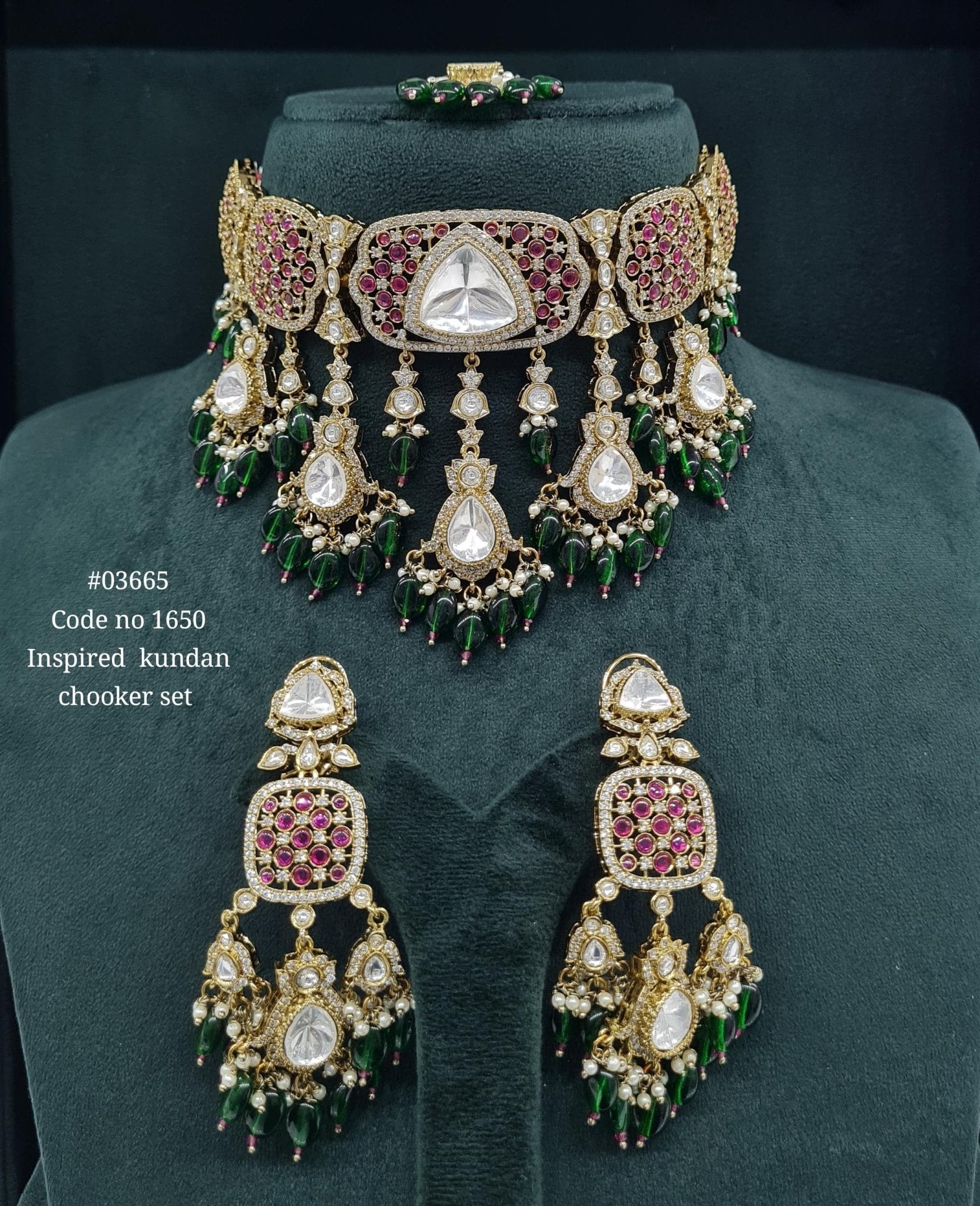 Kundan Choker 03665 - KRISHNA'S SWETA JEWELLERY