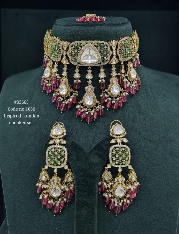 Kundan Choker 03665 - KRISHNA'S SWETA JEWELLERY