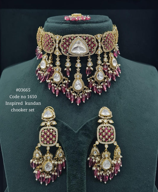 Kundan Choker 03665 - KRISHNA'S SWETA JEWELLERY