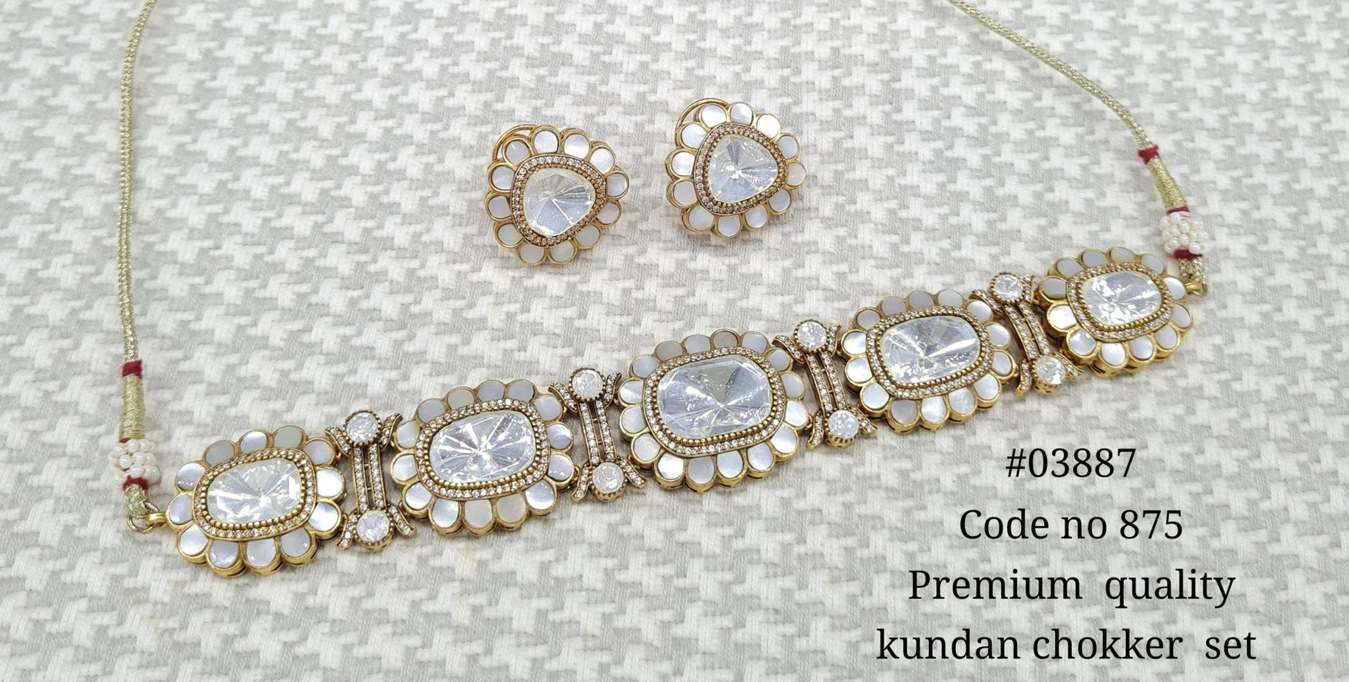 Kundan Choker 03887 - KRISHNA'S SWETA JEWELLERY