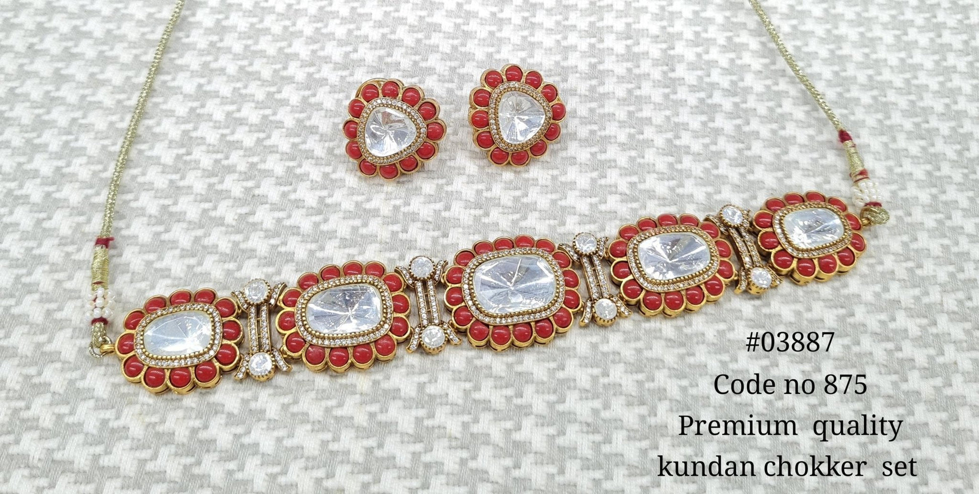 Kundan Choker 03887 - KRISHNA'S SWETA JEWELLERY