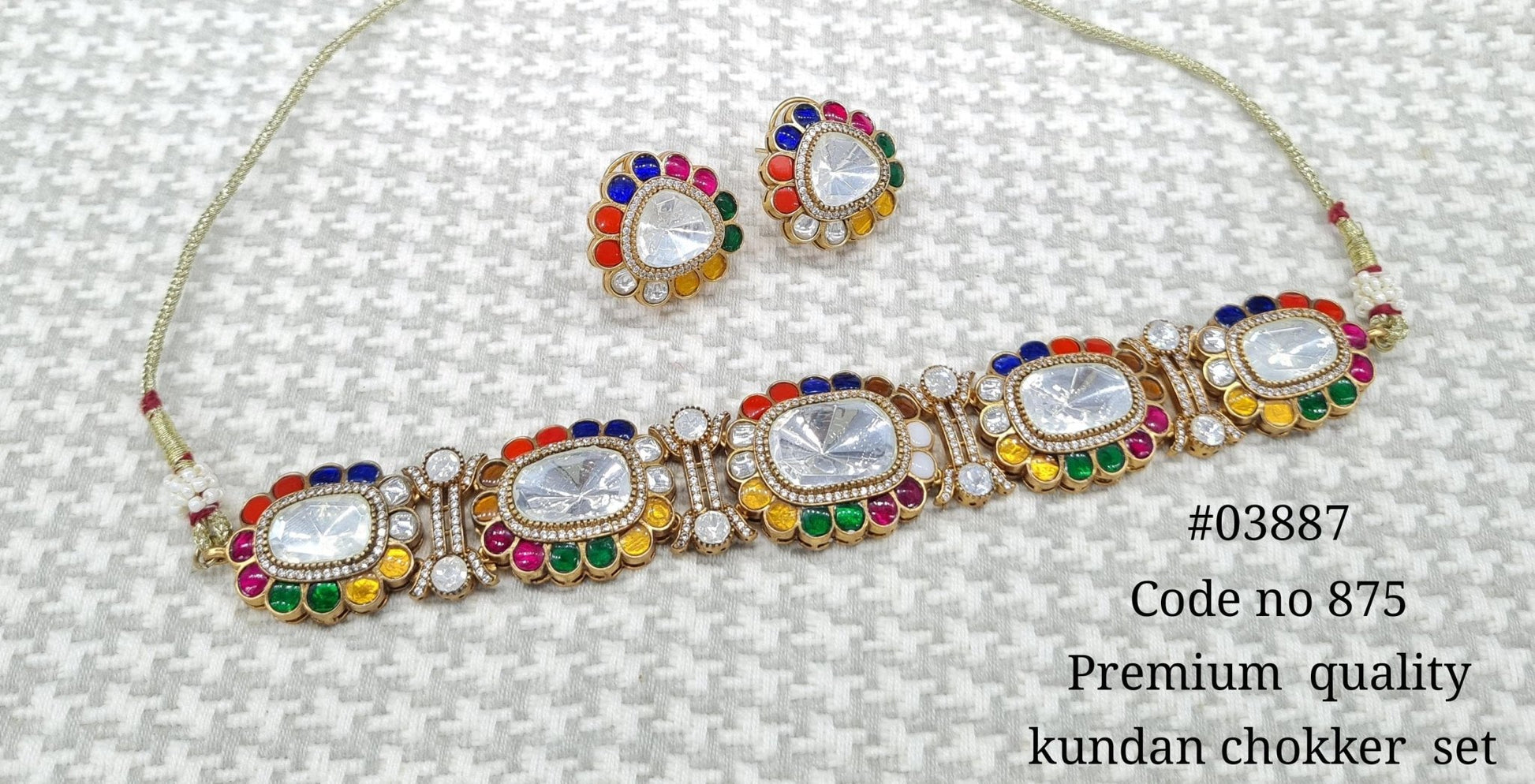 Kundan Choker 03887 - KRISHNA'S SWETA JEWELLERY