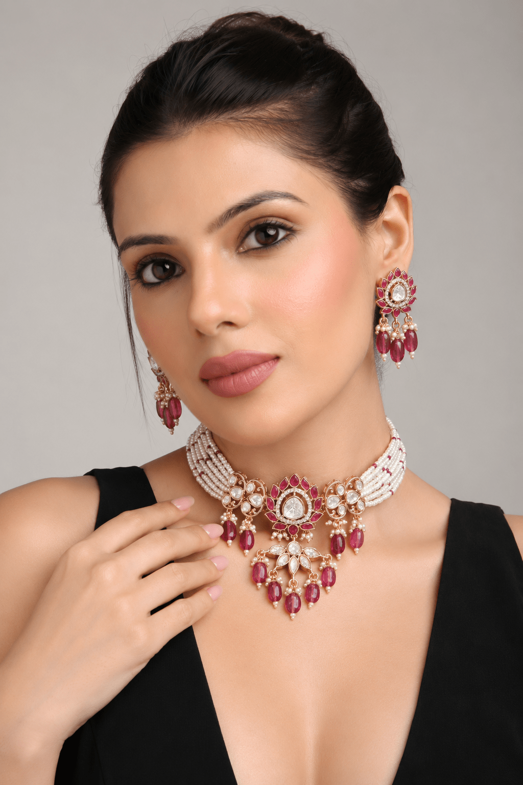 Kundan Choker 04177 - Krishna's Sweta Jewellery