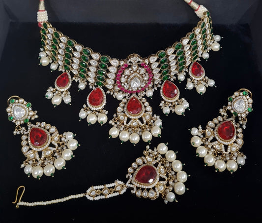 Kundan Choker 05346 - KRISHNA'S SWETA JEWELLERY