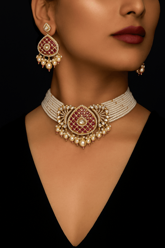 Kundan Choker 05681 - KRISHNA'S SWETA JEWELLERY