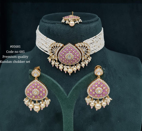 Kundan Choker 05681 - KRISHNA'S SWETA JEWELLERY