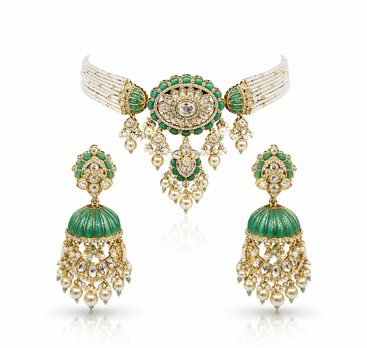 Kundan Choker 05695 - KRISHNA'S SWETA JEWELLERY